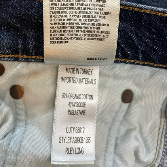 AGOLDE Riley Long High Rise Slim Straight Medium Blue Button Fly Women's Size 29 - Picture 11 of 12